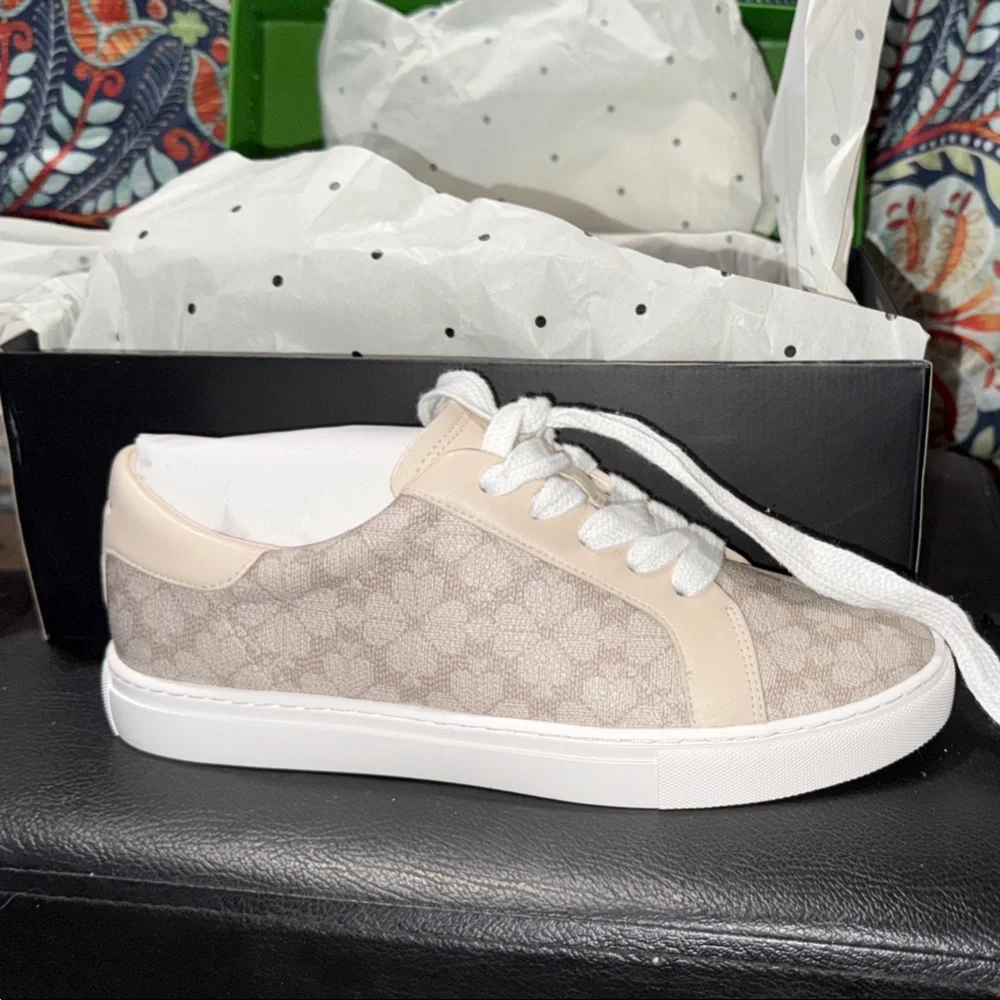 Kate Spade Cream Lace-Up Sneakers - Picture 3 of 5